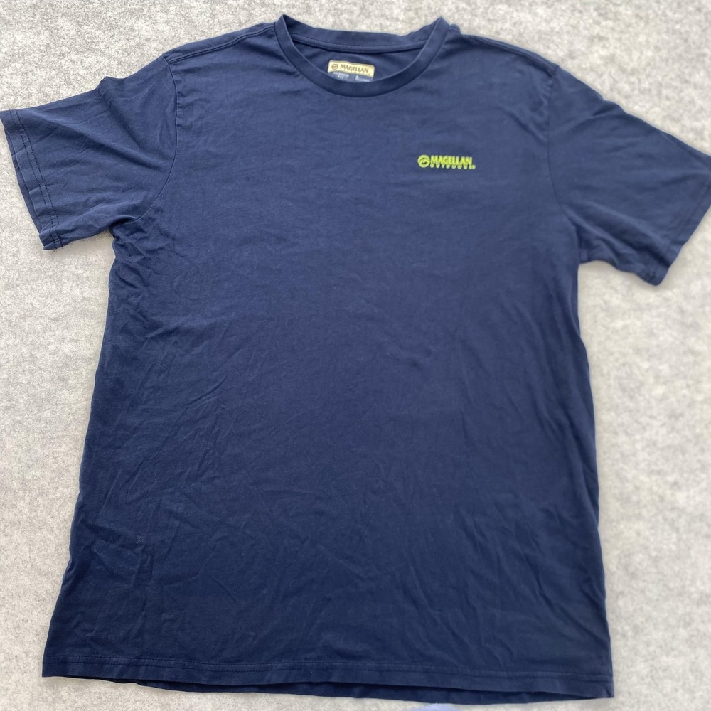 Magellan Outdoors Shirt Mens Large Blue Fish Graphic Tee Outdoor Classic Fit